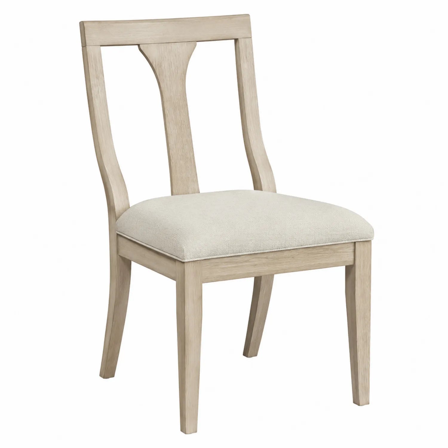 Esszimmerstuhl Eichenholz Beige Polyester 45x50x90cm