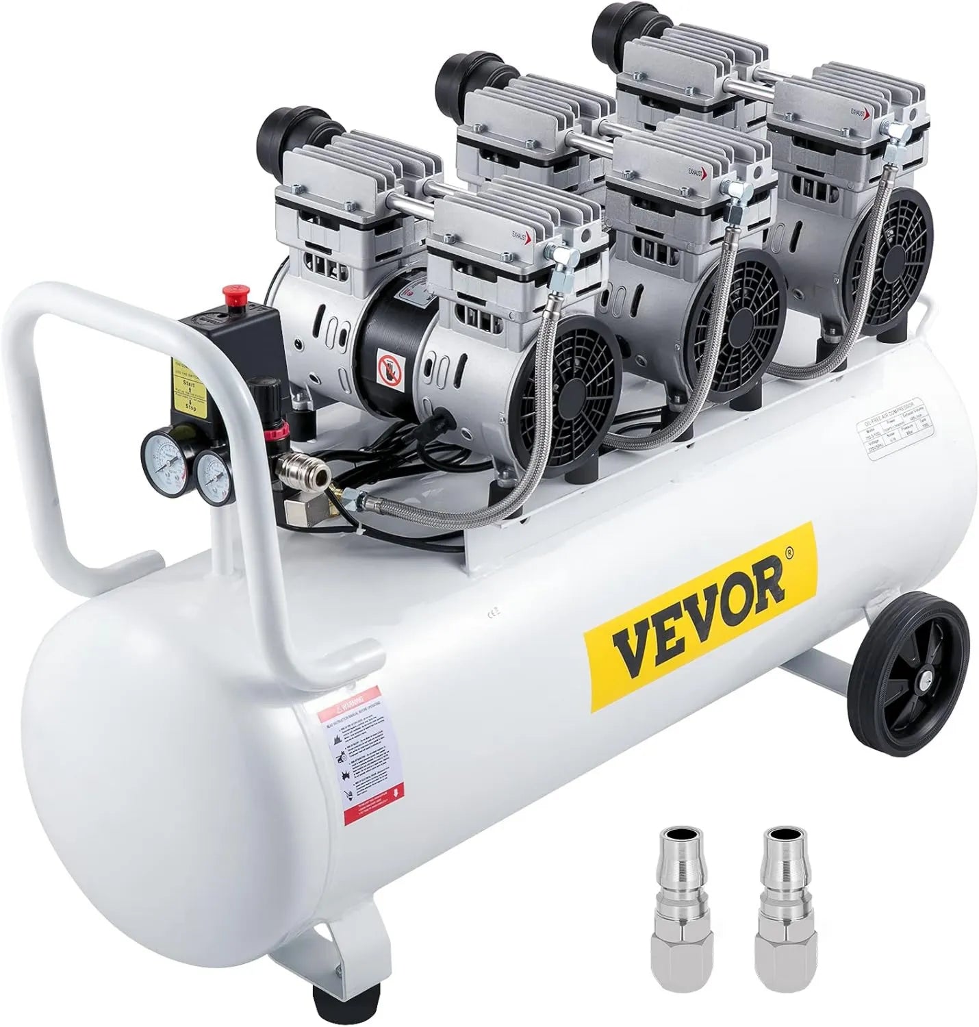 VEVOR Druckluftkompressor – 80 L, ölfrei, geräuscharm, für Werkstatt, Garage und Druckluftarbeiten