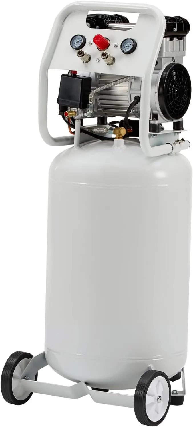 Druckluftkompressor, 75 L, 8 Bar, 1340 W, 1.8 PS, ölfrei, geräuscharm, Doppelzylinder, für Werkstatt, Garage und Druckluftarbeiten