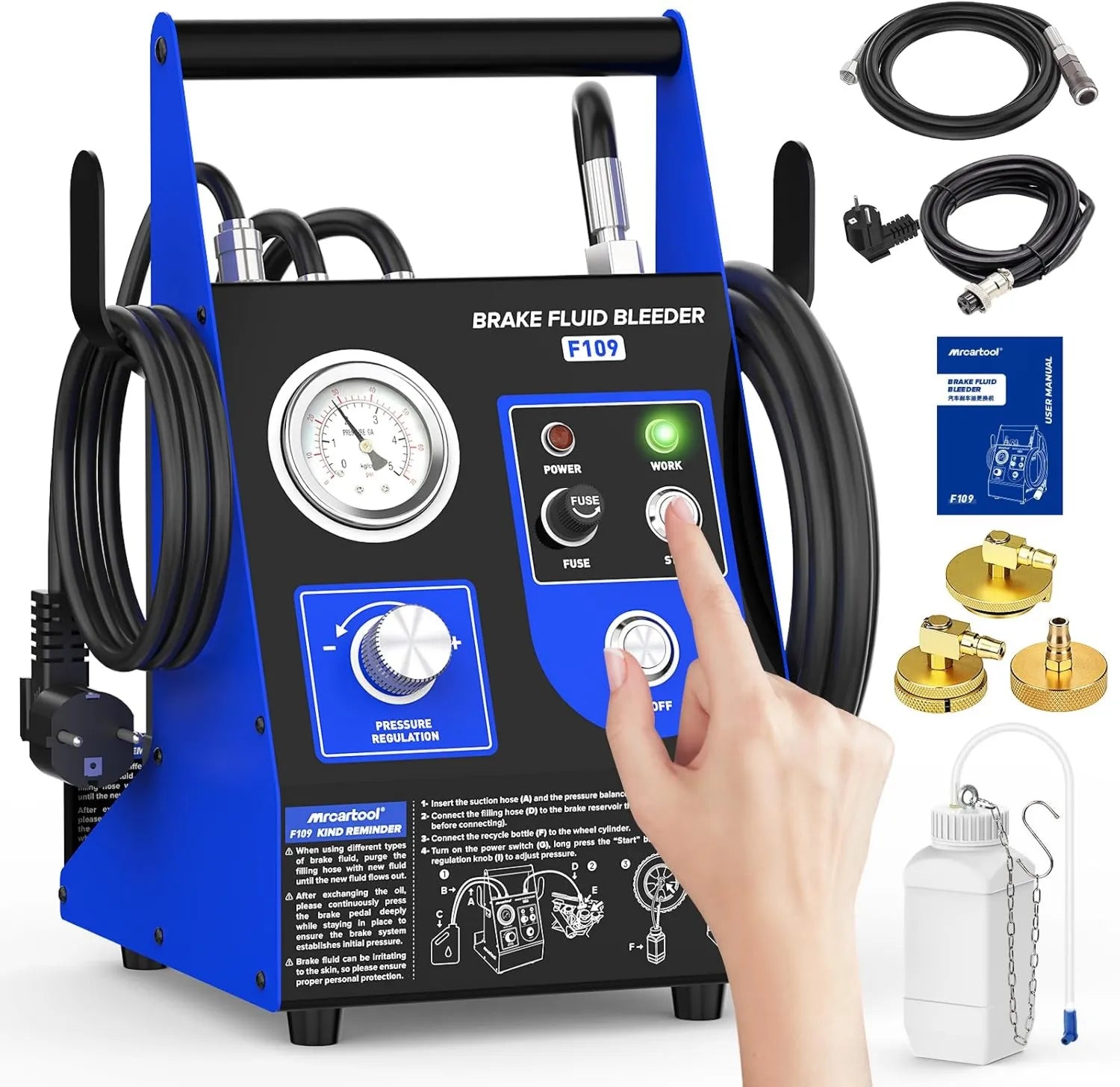 Elektrisches Bremsenentlüftungsgerät, 220 V, 2.5 Bar, elektrisch, für Bremsflüssigkeitswechsel und Wartung, KFZ