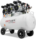 Starkwerk Druckluftkompressor, 2,25 kW, 8 Bar, 100 L, ölfrei, geräuscharm, für Werkstatt, Garage und Druckluftarbeiten