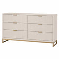 Kommode aus Holzwerkstoff mit Metallgriffen Beige 120x80x40 cm