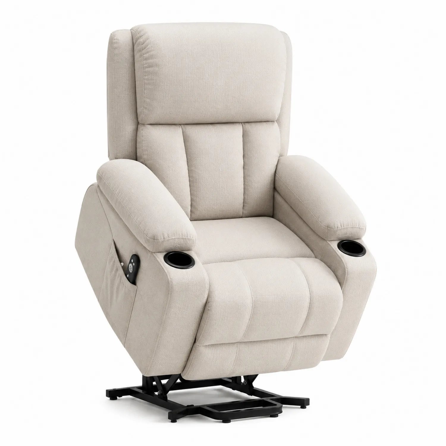 Hochlehner Sessel Beige Polyester Elektrisch verstellbar