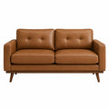 2-Sitzer Sofa aus PU-Leder Braun