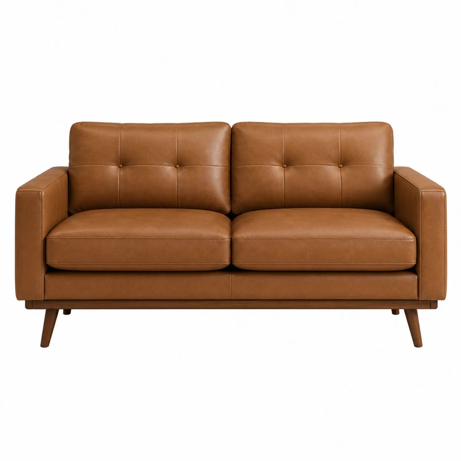 2-Sitzer Sofa aus PU-Leder Braun