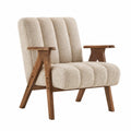 Polstersessel Holz Boucléstoff Beige