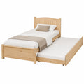 Kiefernbett mit Ausziehbett und Matratzen 200x90 cm