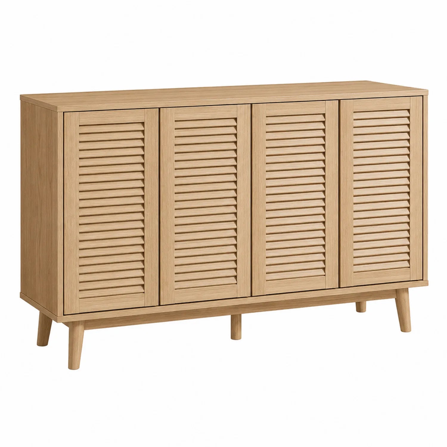 Sideboard aus Eichenholz mit Lamellentüren