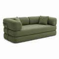 Sofa aus Bouclé-Stoff mit Metallgestell in Olivgrün