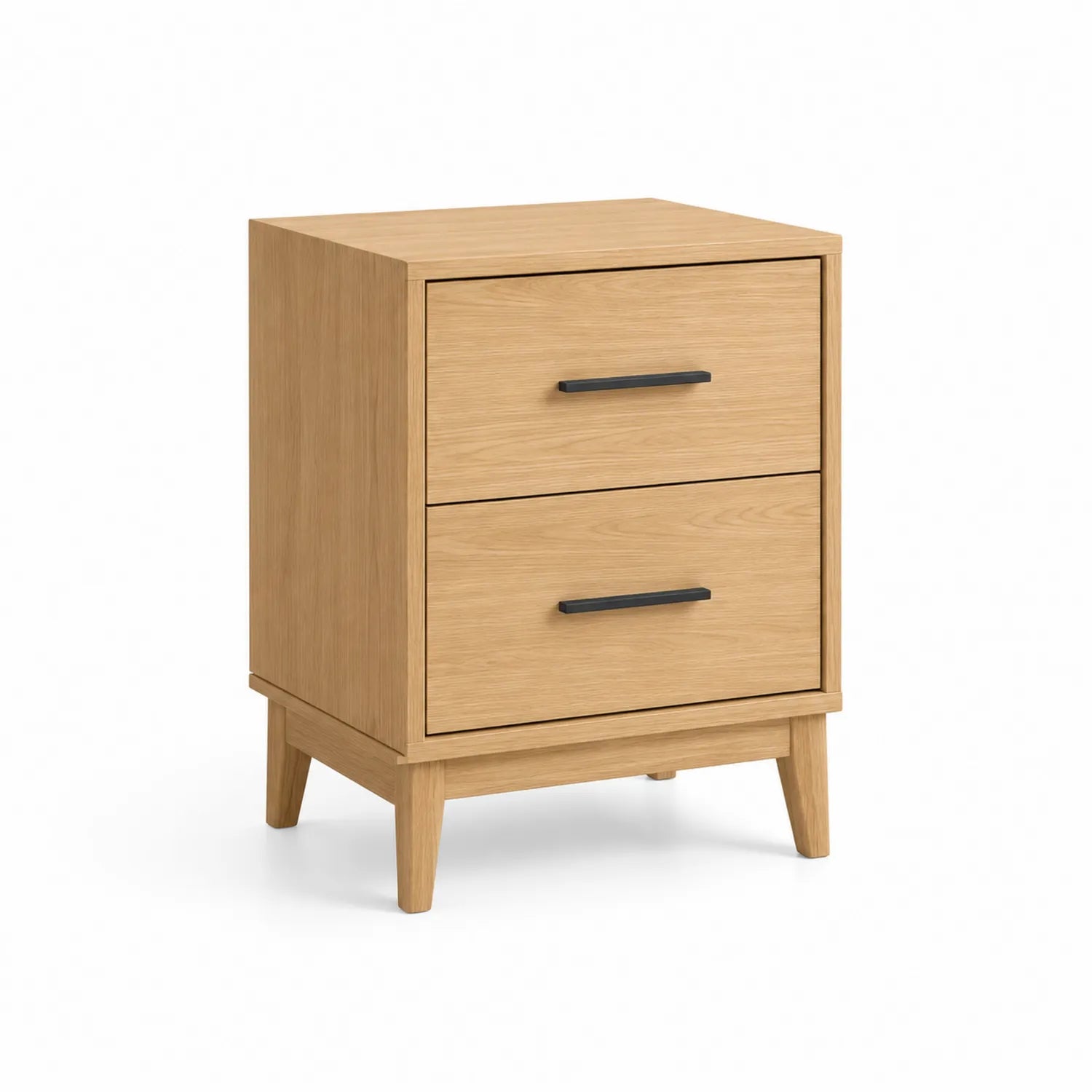 Nachttisch Holz mit 2 Schubladen
