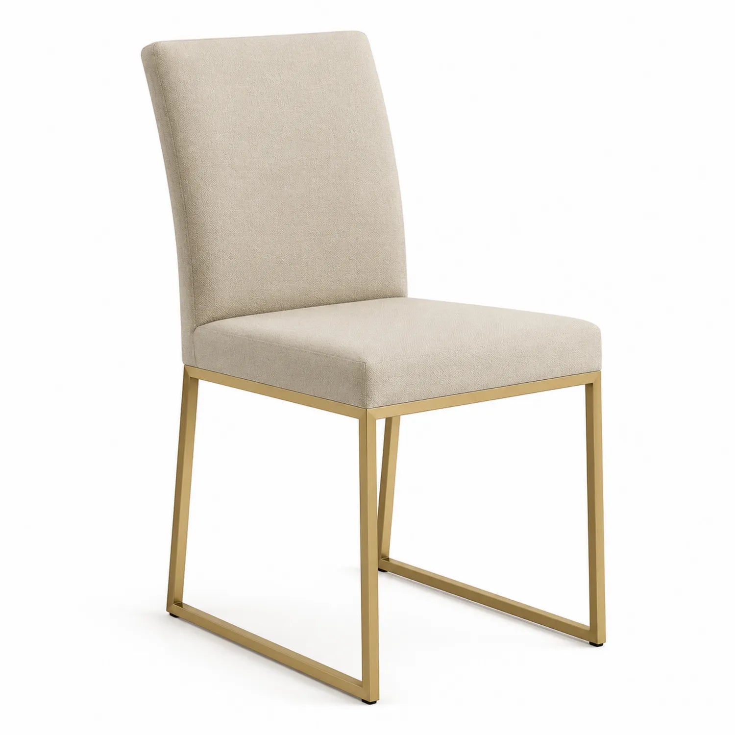 Esszimmerstuhl Stoff Beige Metallrahmen