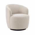 Drehstuhl aus Bouclé-Stoff in Beige, 75 cm Höhe