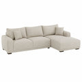 Ecksofa Stoff Polyester Beige 300x160x85cm