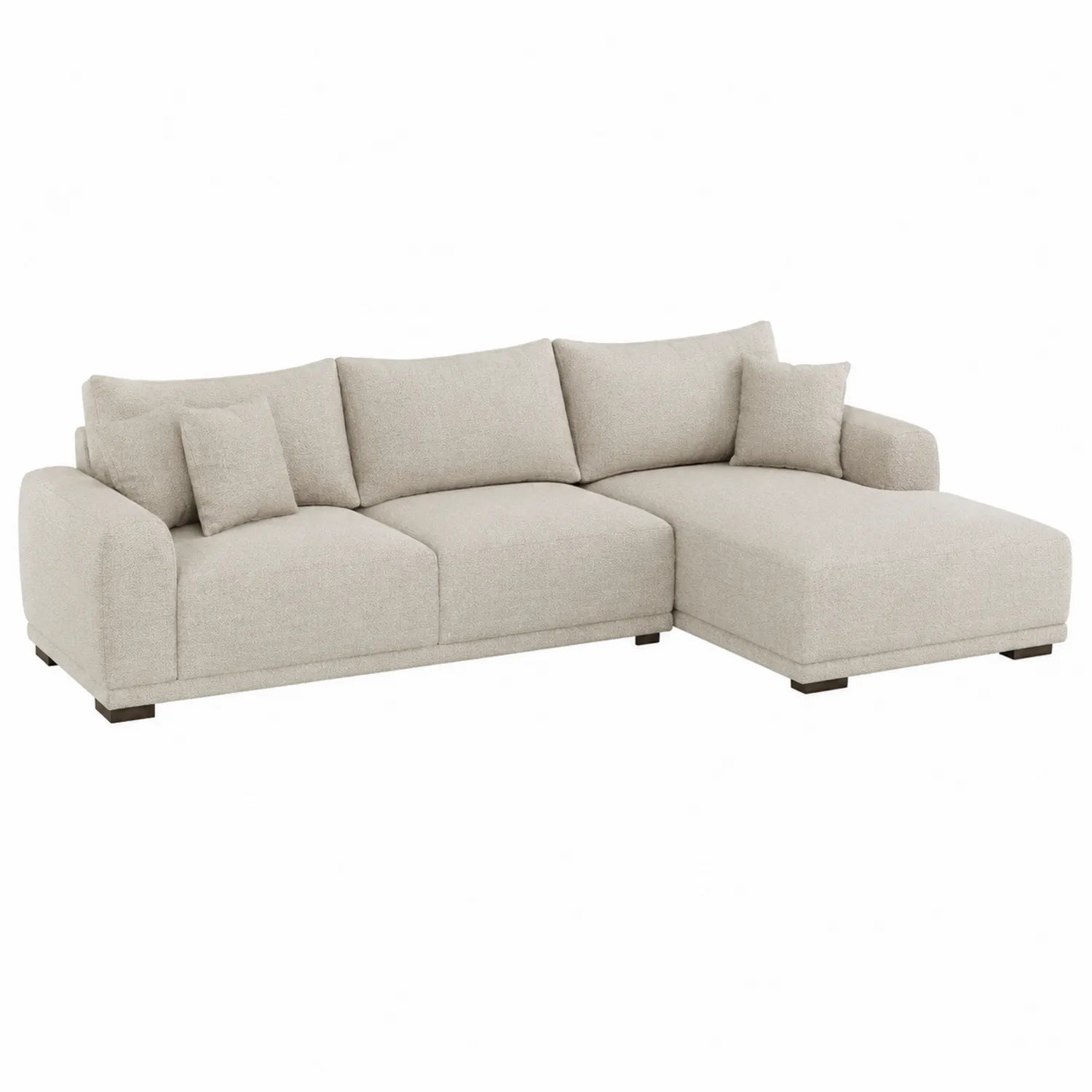 Ecksofa Stoff Polyester Beige 300x160x85cm