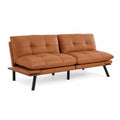 Kunstledersofa Braun mit Metallrahmen