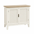 Sideboard Holz Weiß Eicheoptik 80x35x76 cm Zweitürig