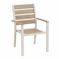 Gartenstuhl Aluminium Polyholz Beige 90x55x60cm