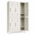 Metallschrank Garderobenschrank 4 Türen Beige