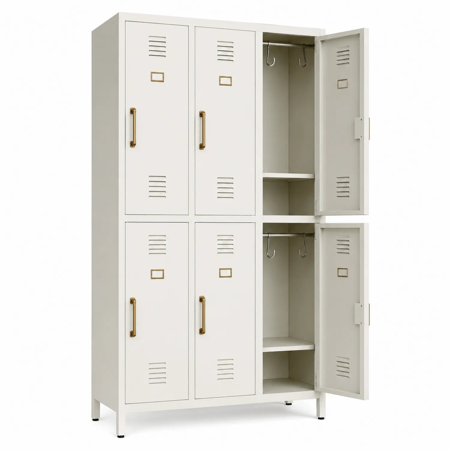 Metallschrank Garderobenschrank 4 Türen Beige