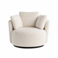 Runder Loungesessel Boucléstoff Creme 95 cm