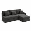 Ecksofa Cord Dunkelgrau 250cm