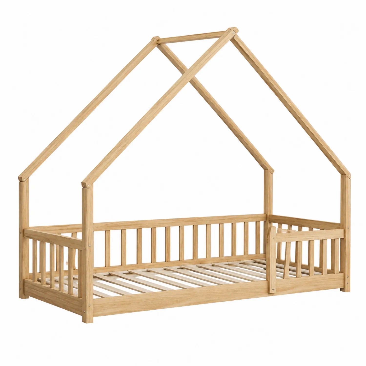 Kinderbett Hausform Kiefernholz Natur 90x200 cm
