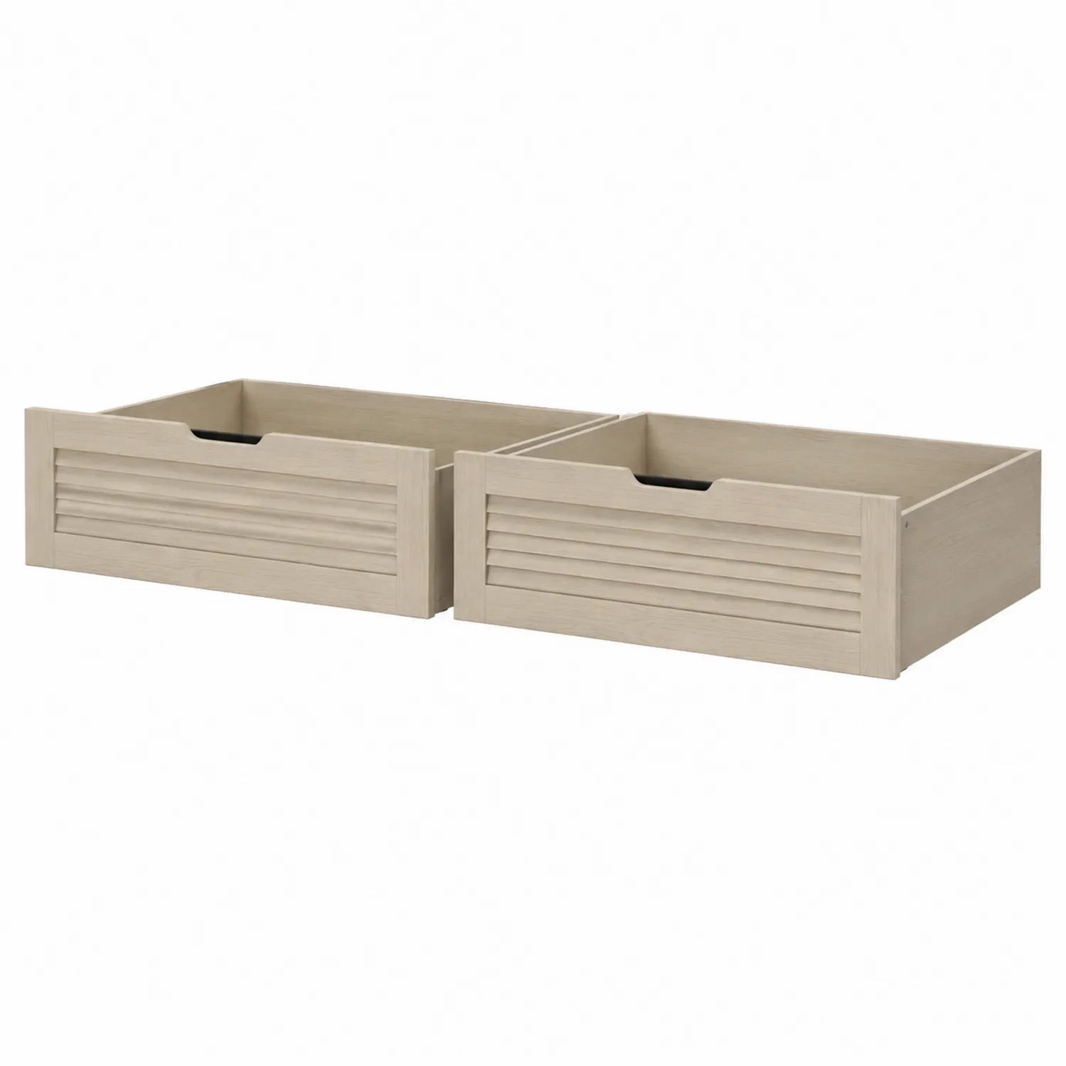Set aus 2 Holz-Unterbettboxen Kiefer Beige 100x50x20cm